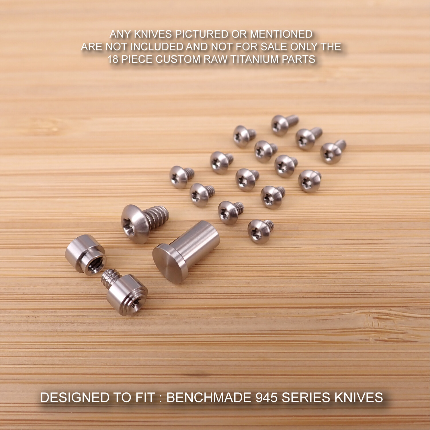 Benchmade 945 945BK-1 Mini Osborne 18 PC RAW Titanium Screw Set + Pivot Set