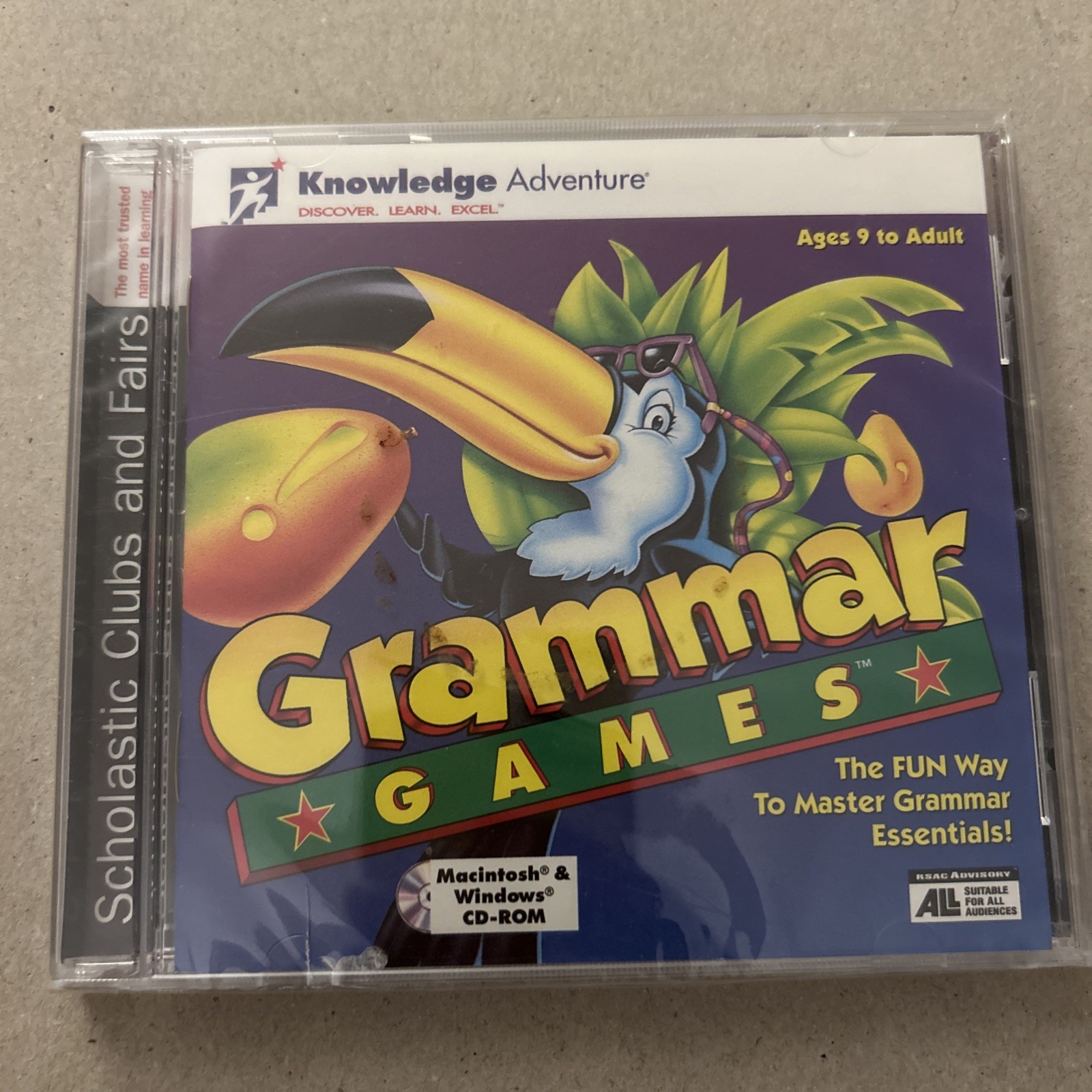 Scholastic Clubs And Fair CD-ROM Computer Grammar Games Knowledge Adventure Kids