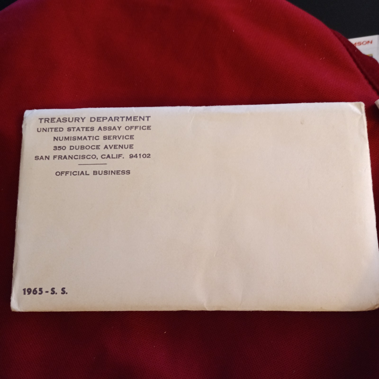1965 Special Mint Set Coins OGP Envelope COA 40% Silver Kennedy Coin