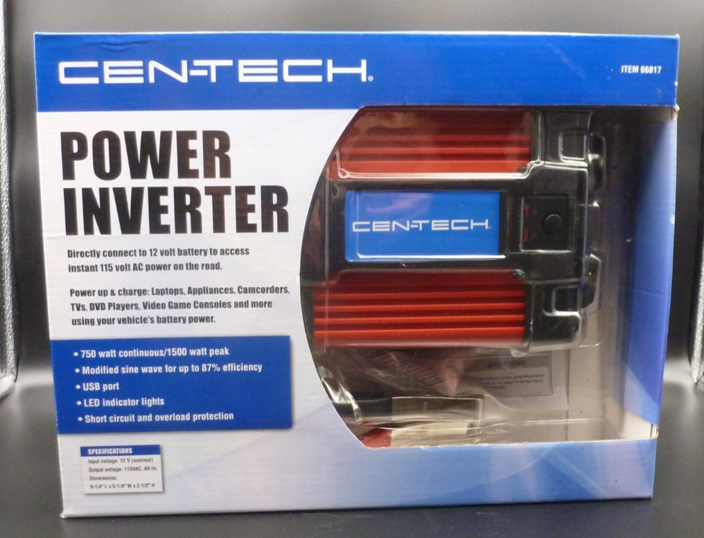 POWER INVERTER Cen-Tech 750W/CONTINUOUS 1500W PEAK *BRAND NEW*