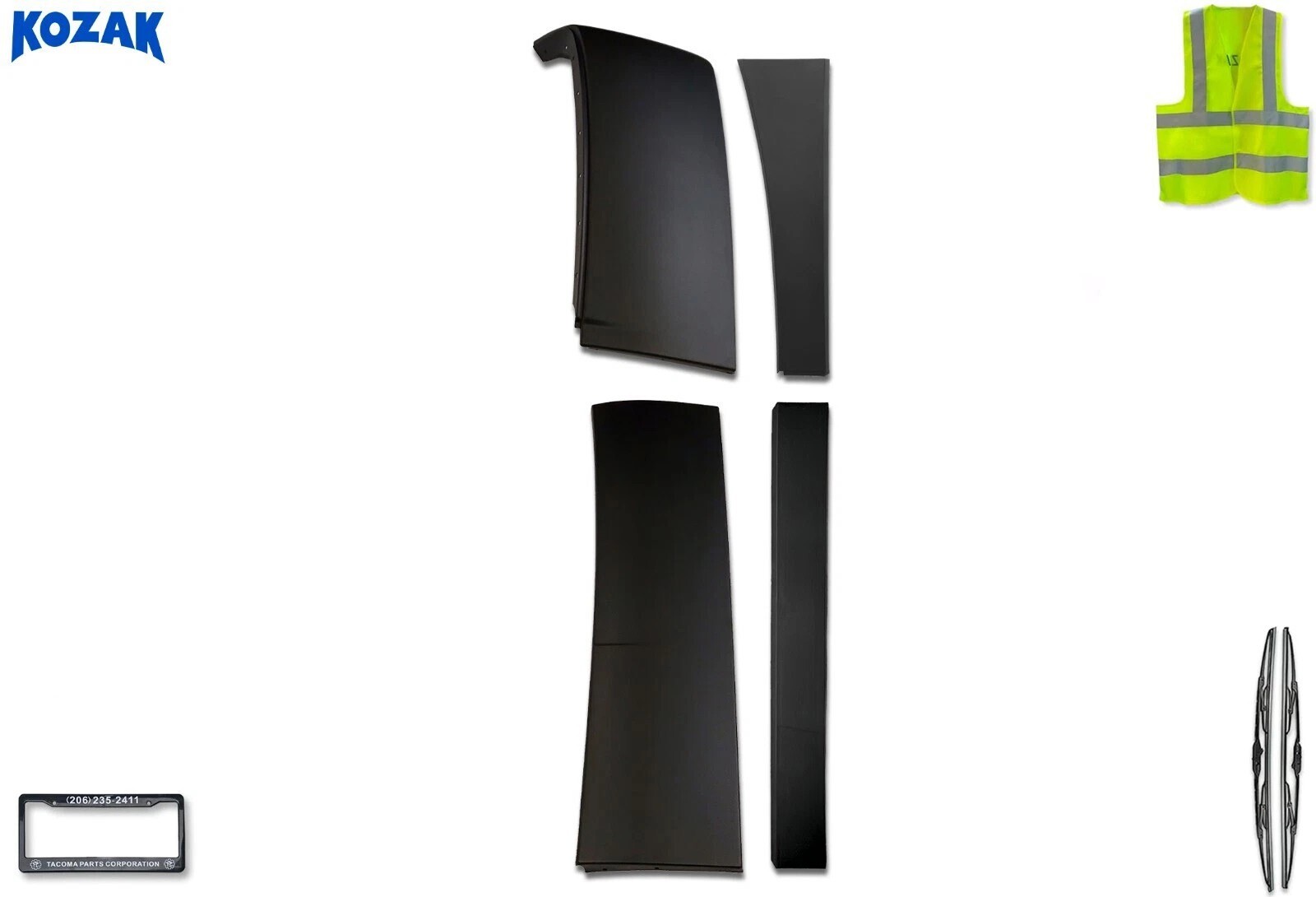 Compatible with Volvo VNL 2004-2017 Lower Upper Cab Cabin Wind Fairings Left