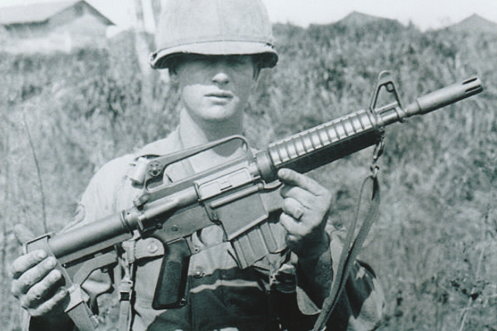 Vietnam  War  Photo --    US Soldier With  Rifle....