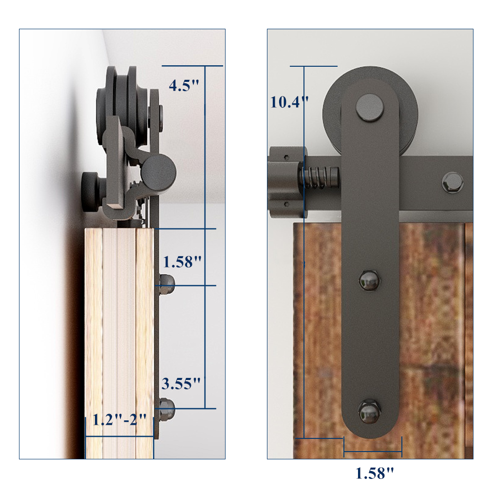 CCJH Sliding Barn Door Hardware Track Roller Kit (5FT-15FT) for Single Door