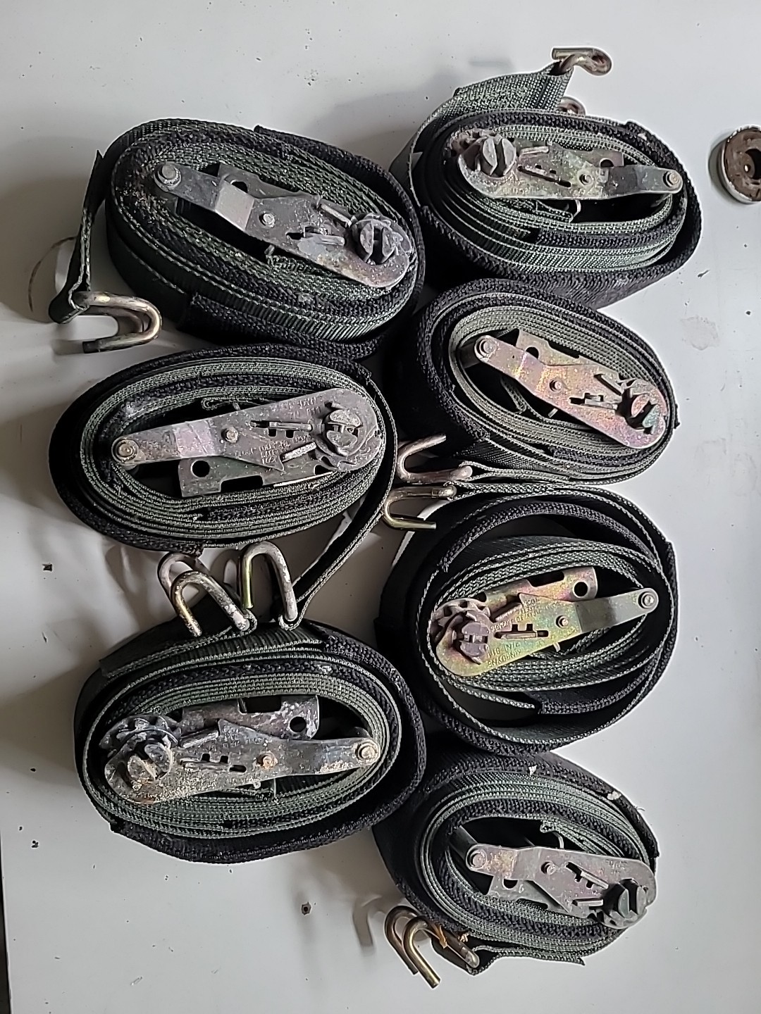 7 NEW Logistic Cargo Ratchet Straps KINEDYNE Part #811 SIZE 2"W x 10ft With J Ho