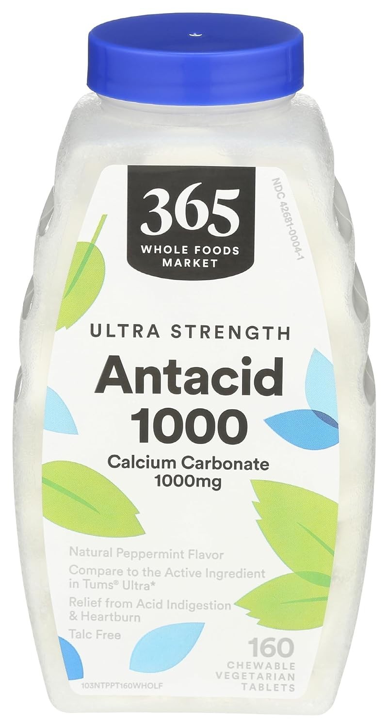 160 Count Ultra-Strength Antacid Tablets - Peppermint Flavor for Quick Comfort