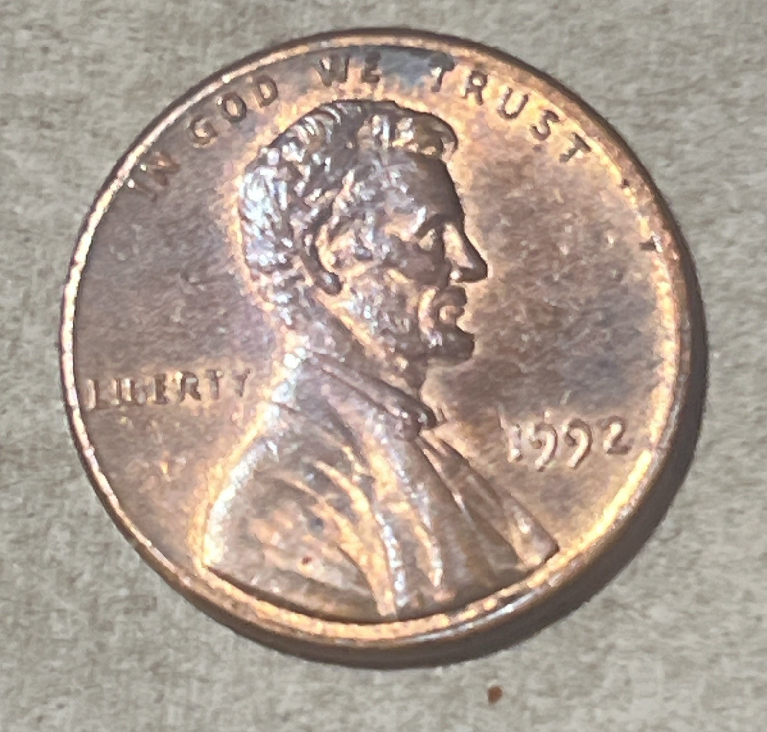 1992 Close Am Memorial Small Cent RD Copper Business Strike Philadelphia KM#201
