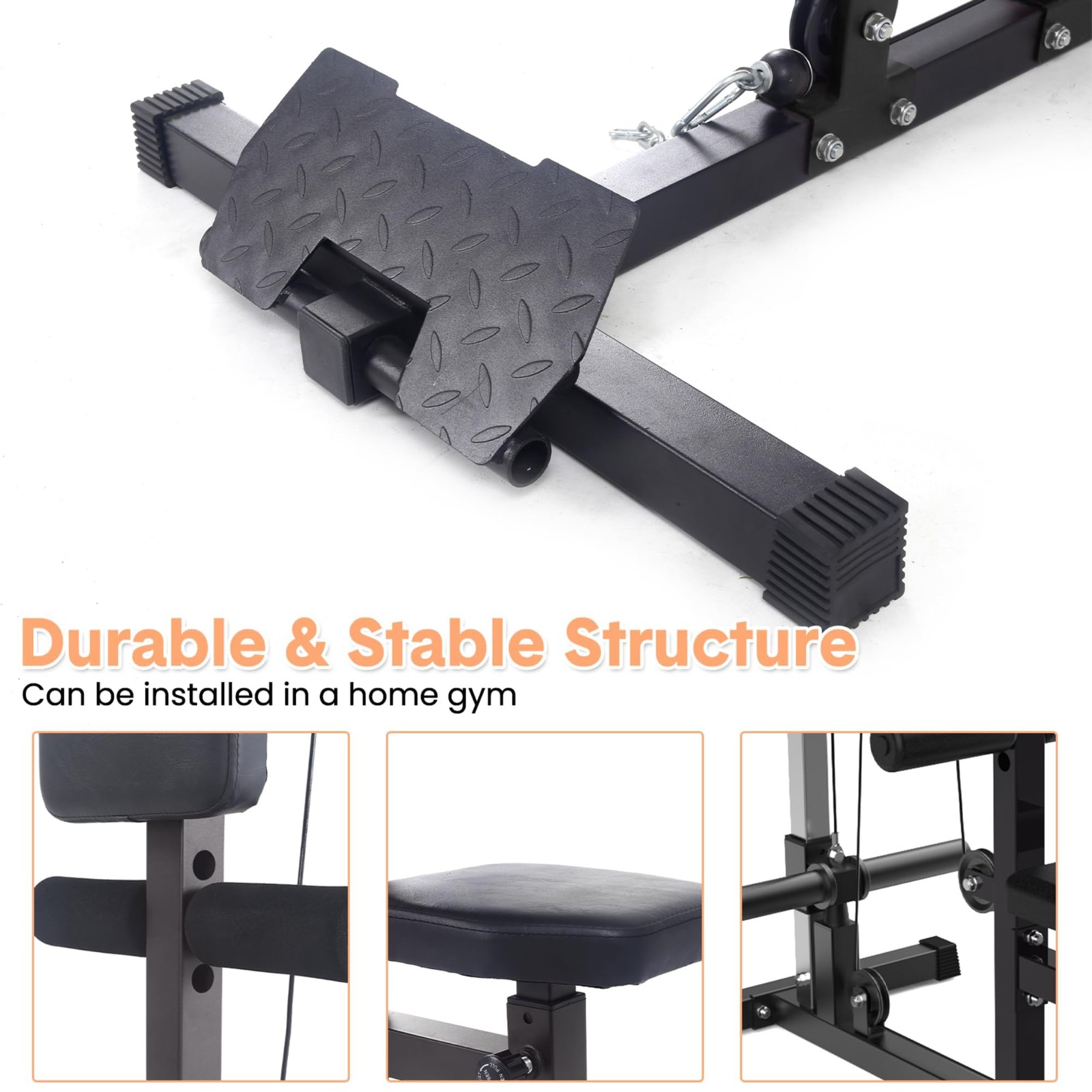 LAT Pull Down Cable Machine Fit Home Gym Machine w/ High & Low Pulley Station