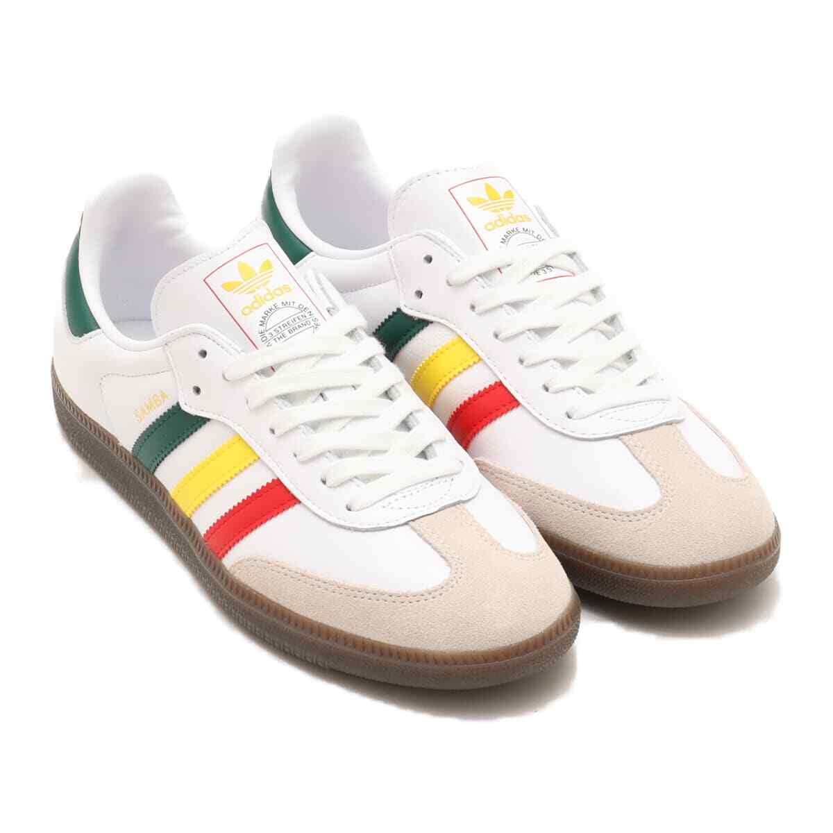 adidas Samba OG White Sneakers Jamaica Rasta Retro Trainers Originals Men Shoes