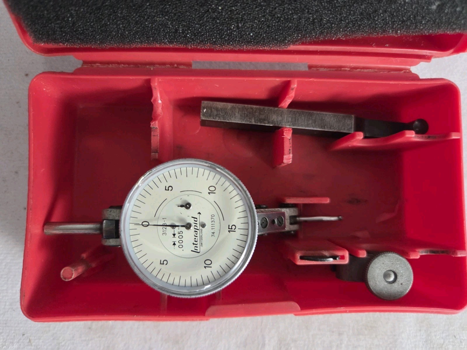 Interapid 74.111370 312B-1 Test Indicator Dial Type with Case .0005" Resolution