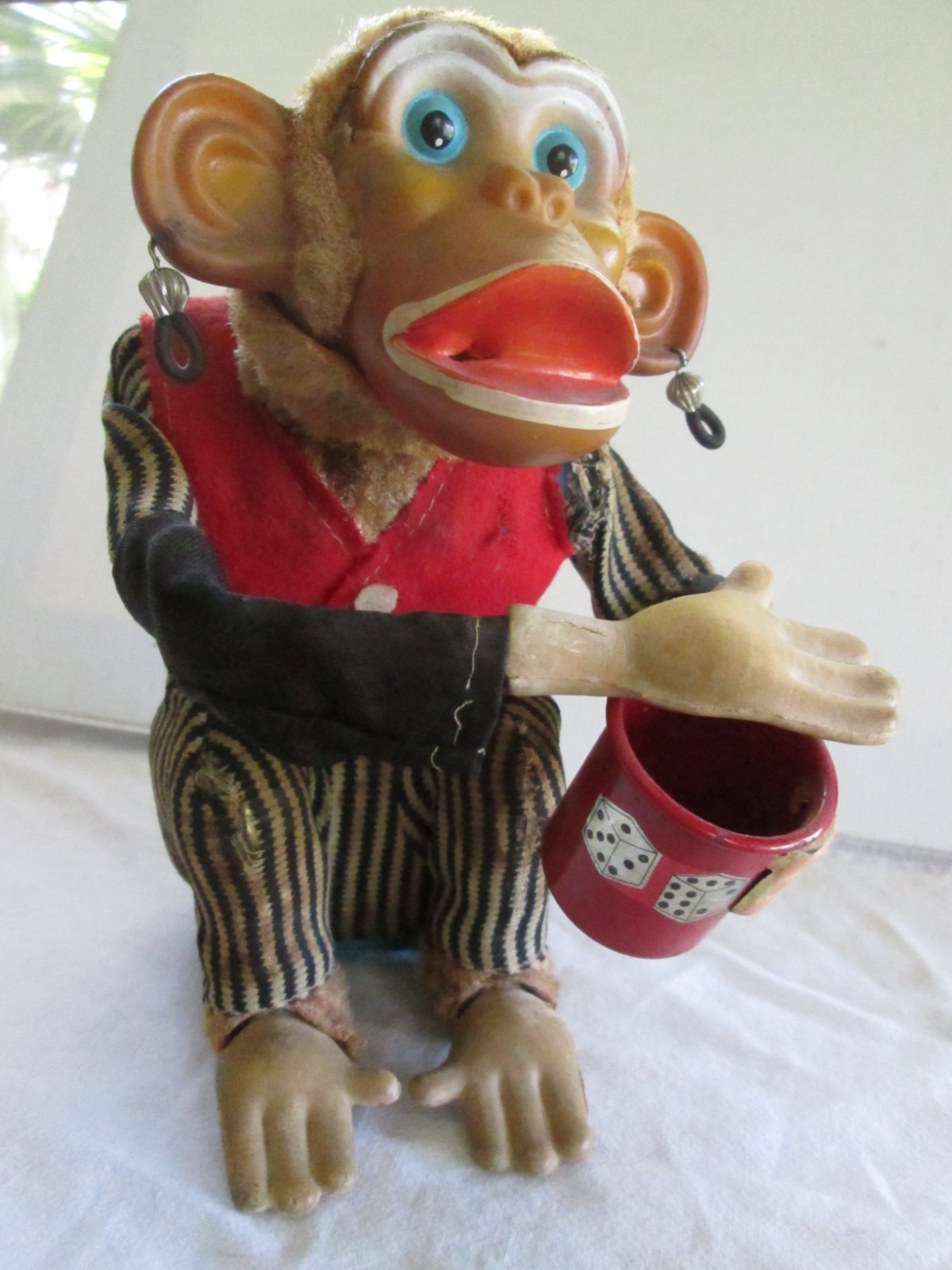 1950's Cragstan Crap Shooting Monkey Casino Chimp Toy