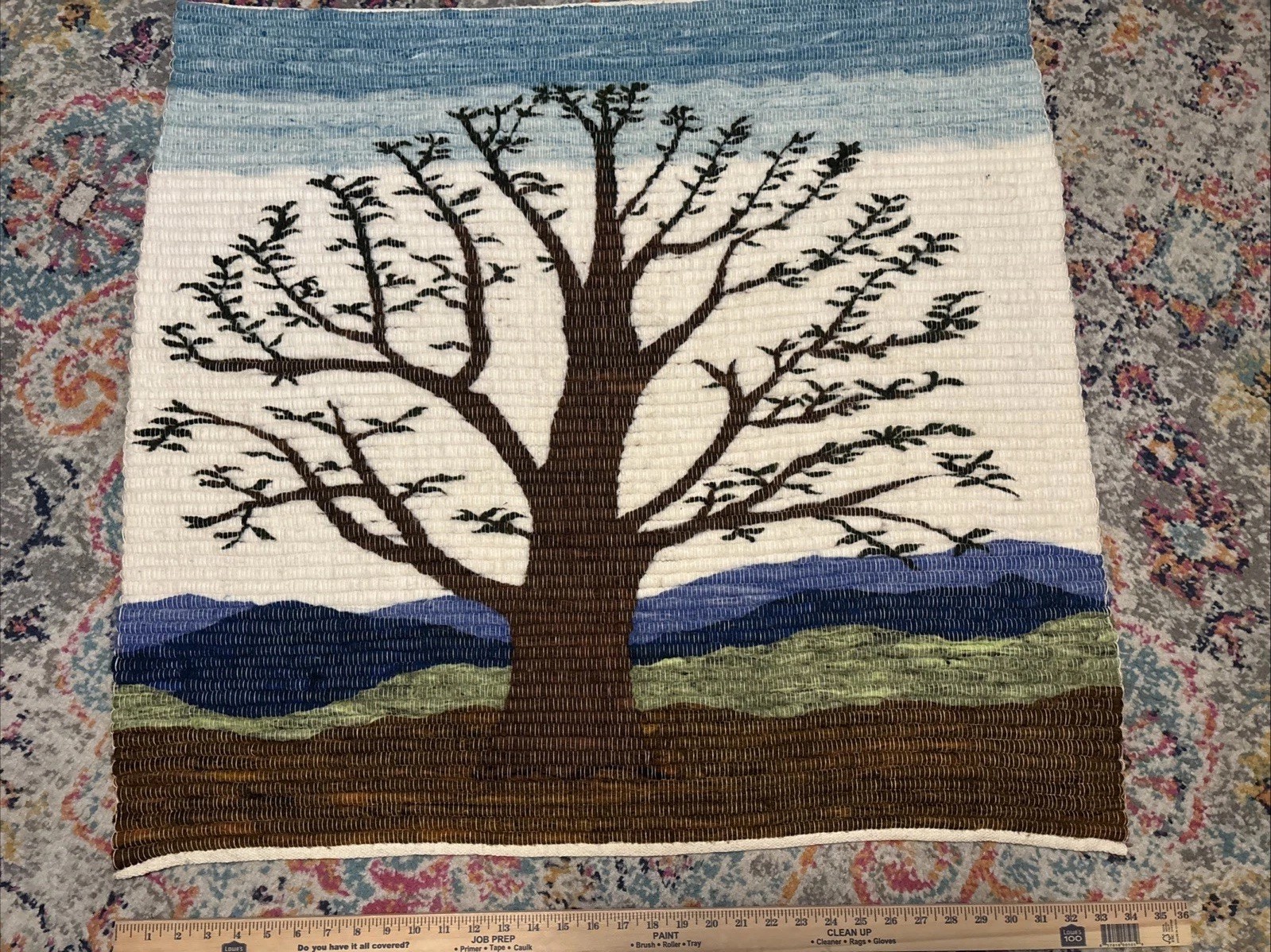 Wool Peruvian Tree Of Life Wall Hanging. Hand Made Awakuna