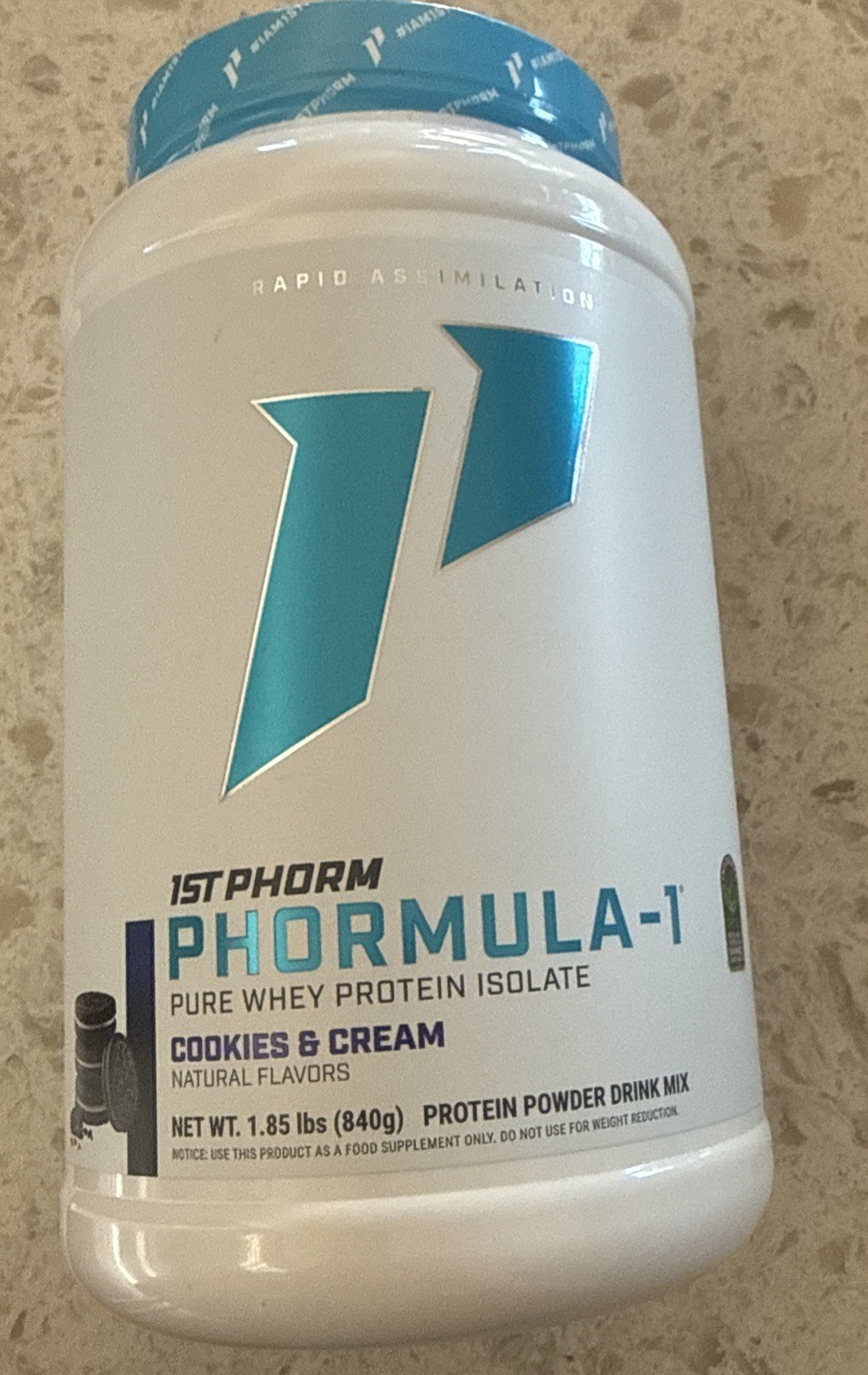 NEW 1st Phorm Phormula-1 Pure Whey Protein Isolate Cookies & Cream 1.85LBS 7/27