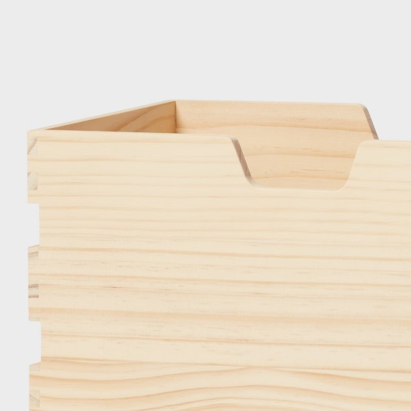 Narrow Wood Bin