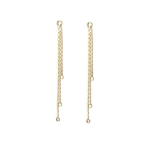 10pcs 14k Gold Brass Long Chain Chandelier Earring Findings 53x0.7mm DIY Crafts