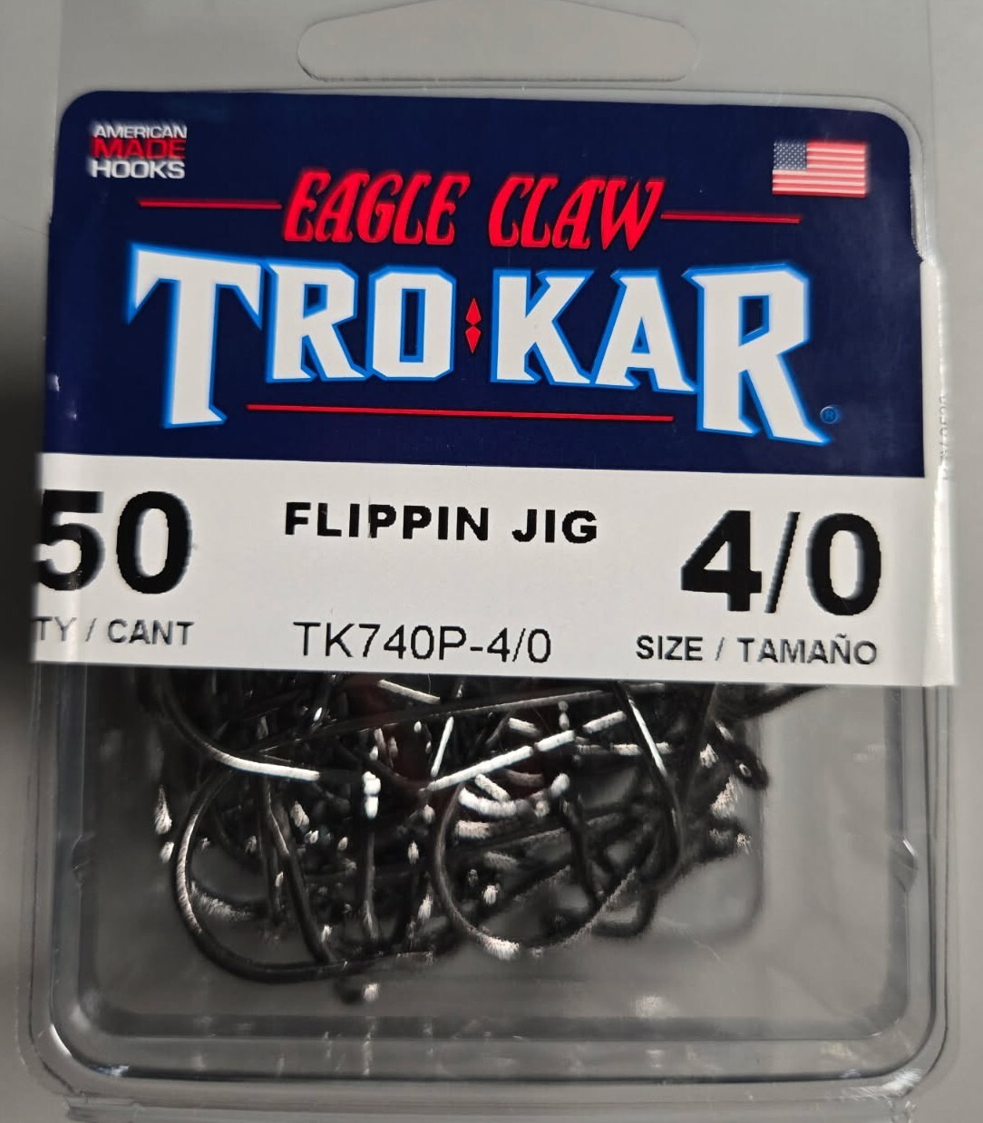 Eagle Claw TROKAR  TK740P-4/0 Flippin JIG Hook Round Bend 50 Pack