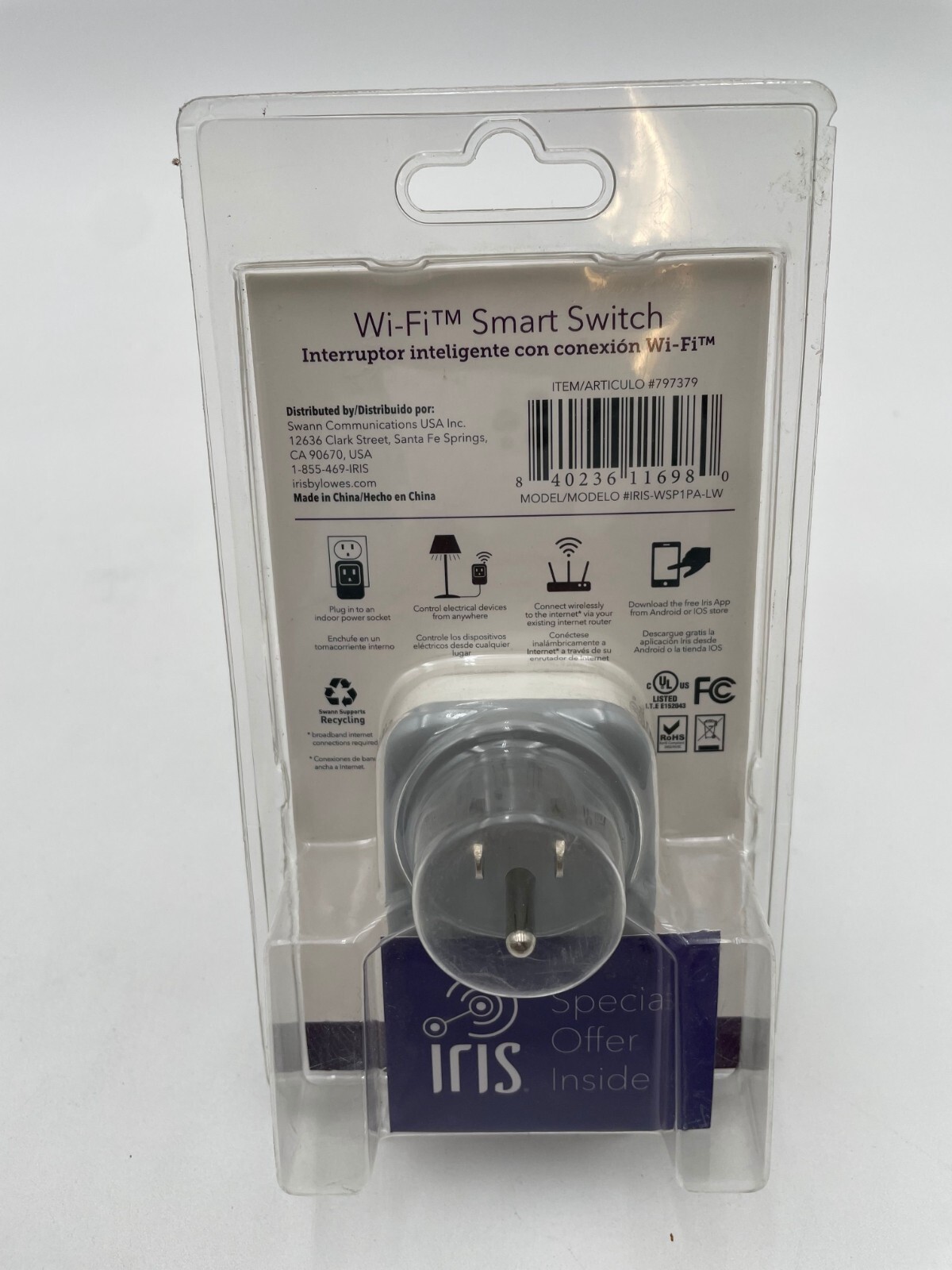 Iris By Lowes Wi-FI smart switch 797379 New