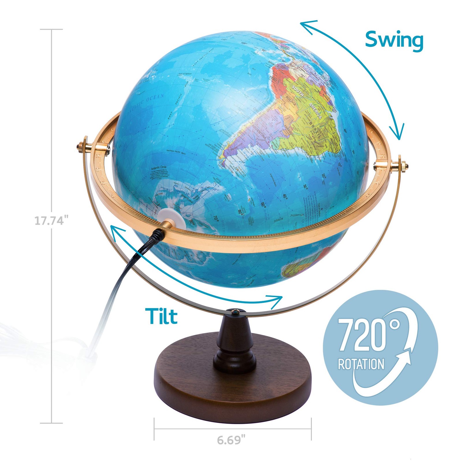 SJSMARTGLOBE with Interactive APP & LED Illuminated Constellations at Night, ...