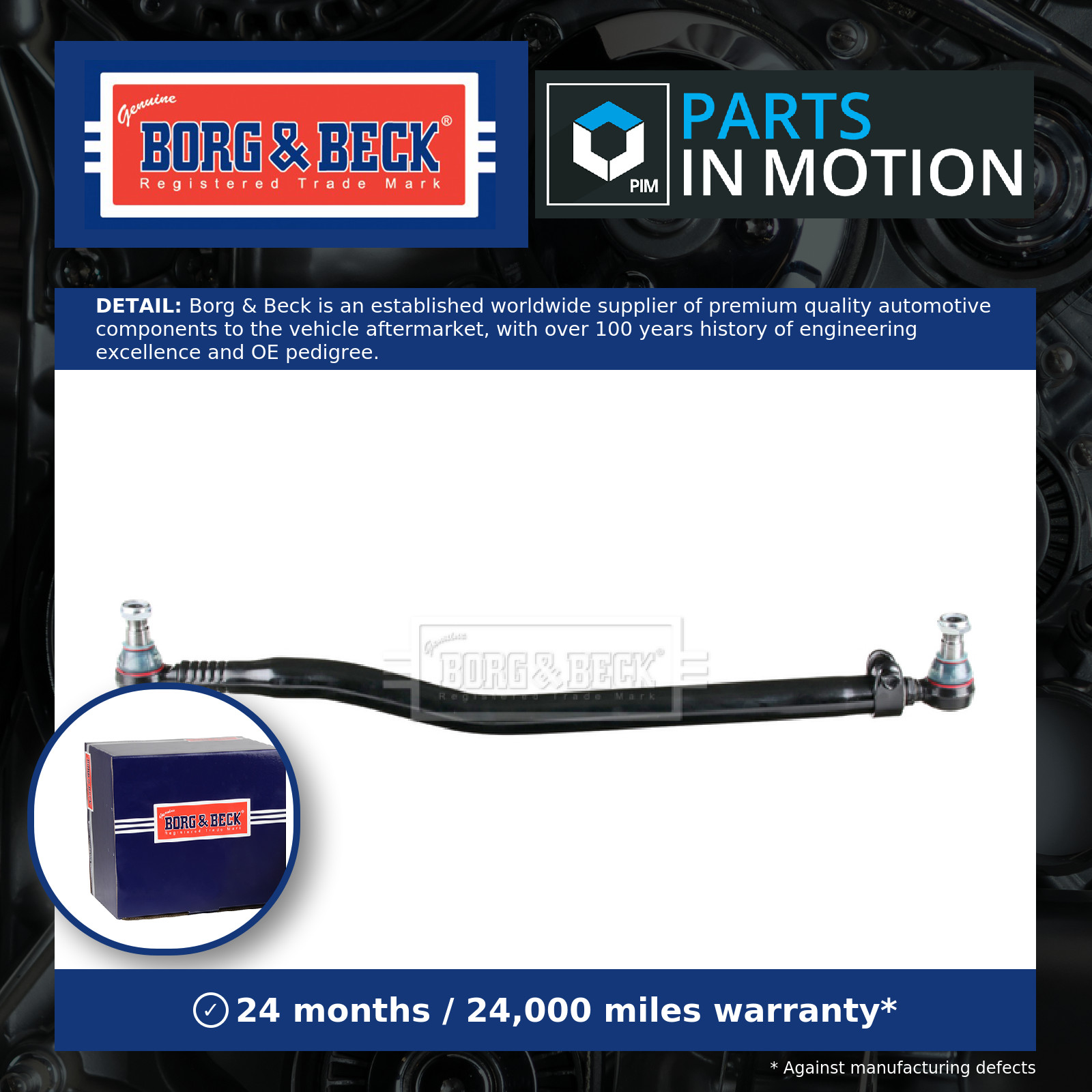CV Centre Rod Assembly BTR33160 Borg & Beck Genuine Top Quality Guaranteed New