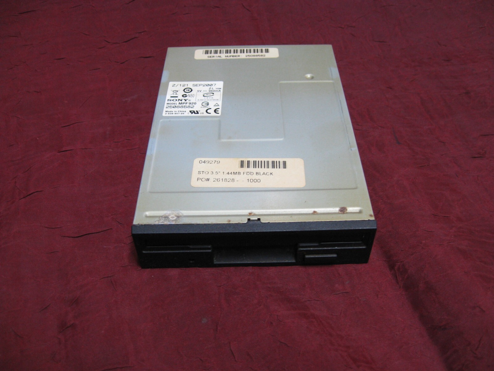 Sony MPF920 3.5" Internal Floppy Drive - Black See Description