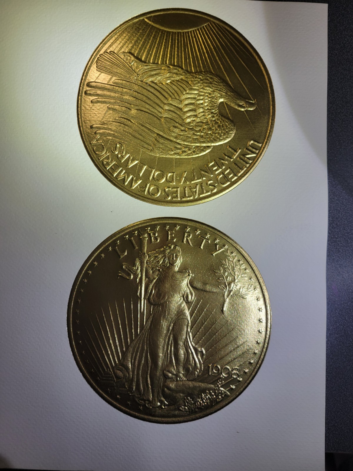 Picture of 1908 Gold coin in press on Paper  size A4 #47