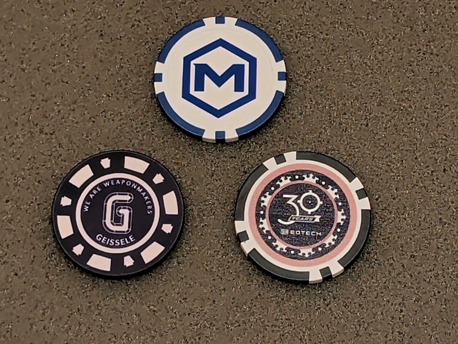 Geissele Eotech Maxim Poker Chip Challenge Coin (Lot of 3) SHOT SHOW 2026