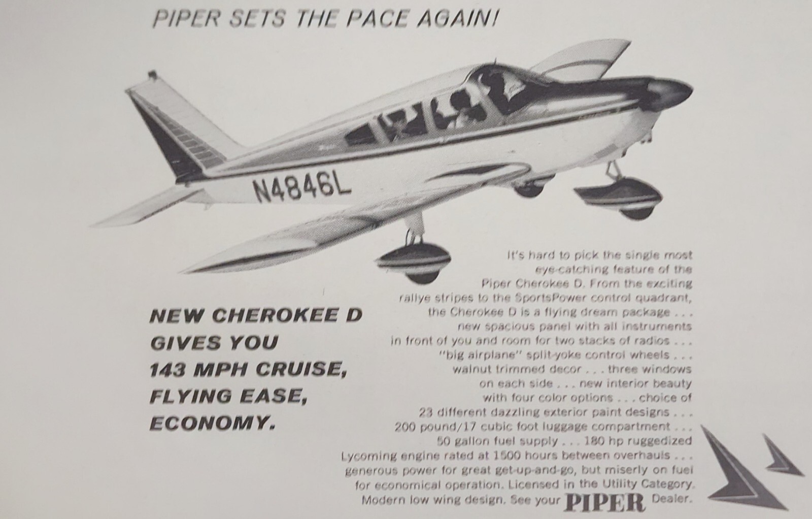 Piper Aircraft Plane Magazine Picture Ad Advertisement Vintage Decor