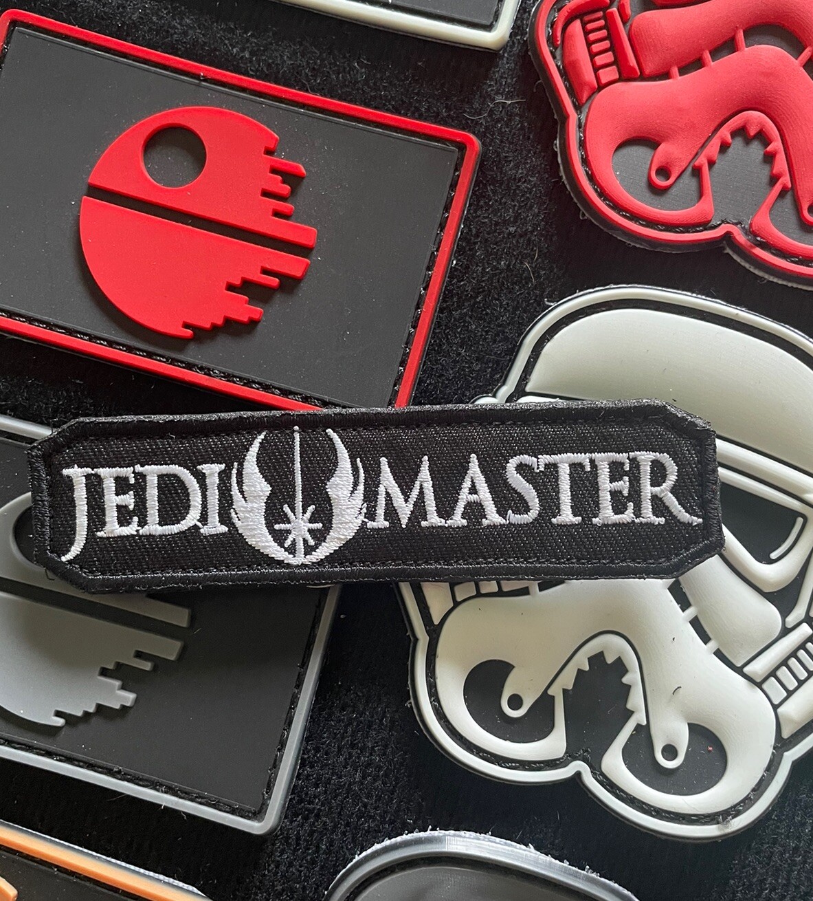 Jedi Master Black Logo Name Tag Title Tactical Morale Patch Hook Loop