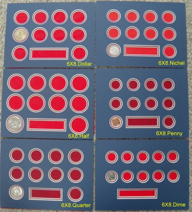 6"X8" Double Mats With Cut-Outs For US Coins And/Or Collectibles