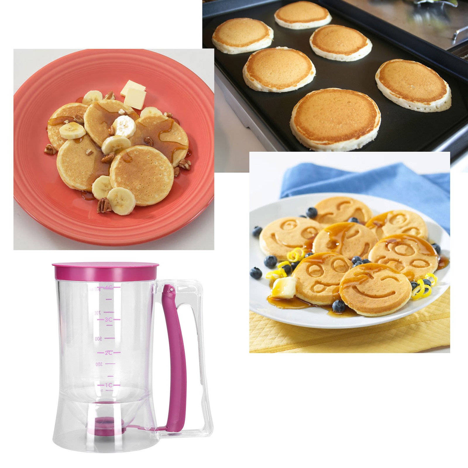900ml Pancake Batter Dispenser DIY Kitchen Measuring Baking Tool for Pancake