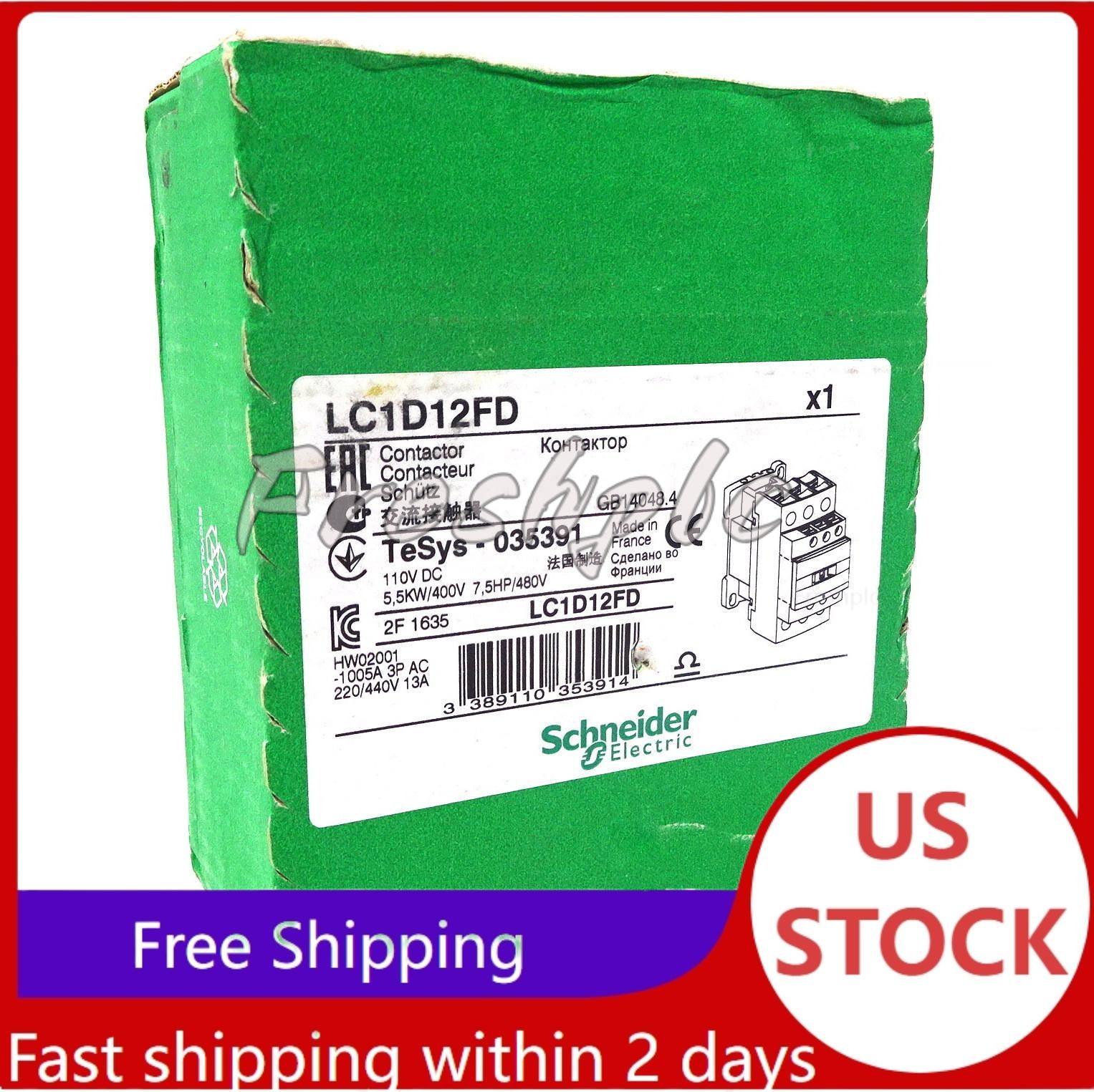 NEW Contactor LC1D12FD Schneider 5.5kW 110VDC 035391 LC1-D12FD US Free TAX