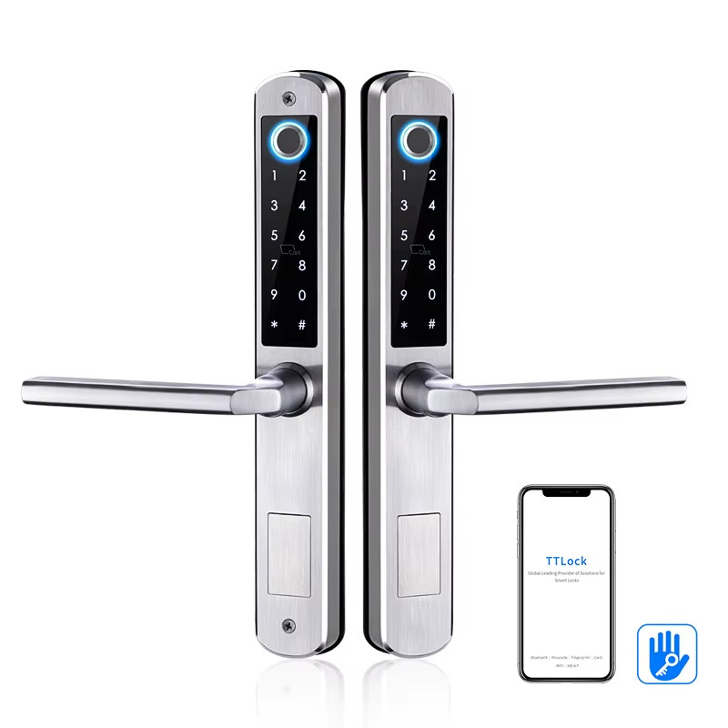 Waterproof Double-sided Gate Lock  Fingerprint Lock APP RFID Code Keyless Smart