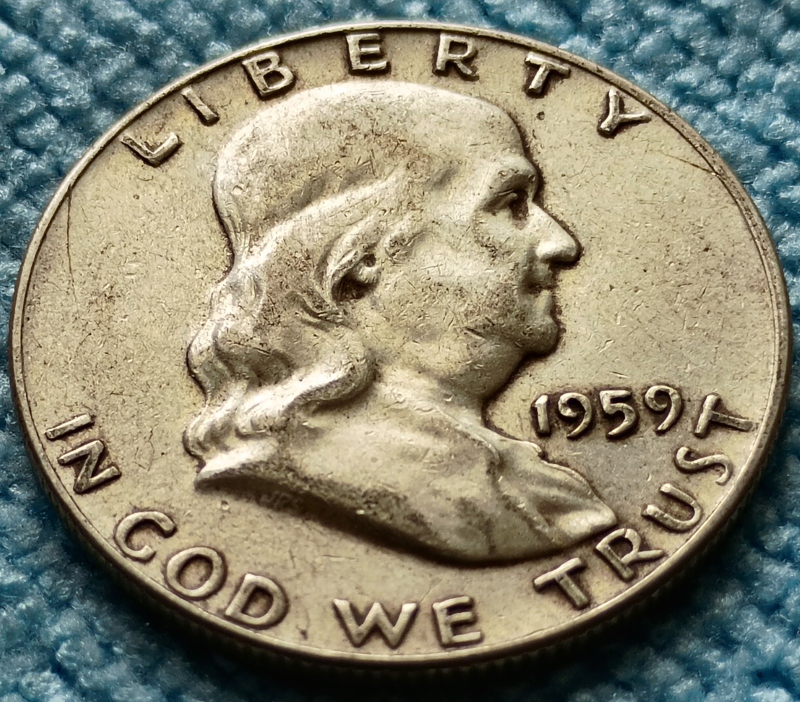 90% SILVER FRANKLIN HALF DOLLAR USA 1959