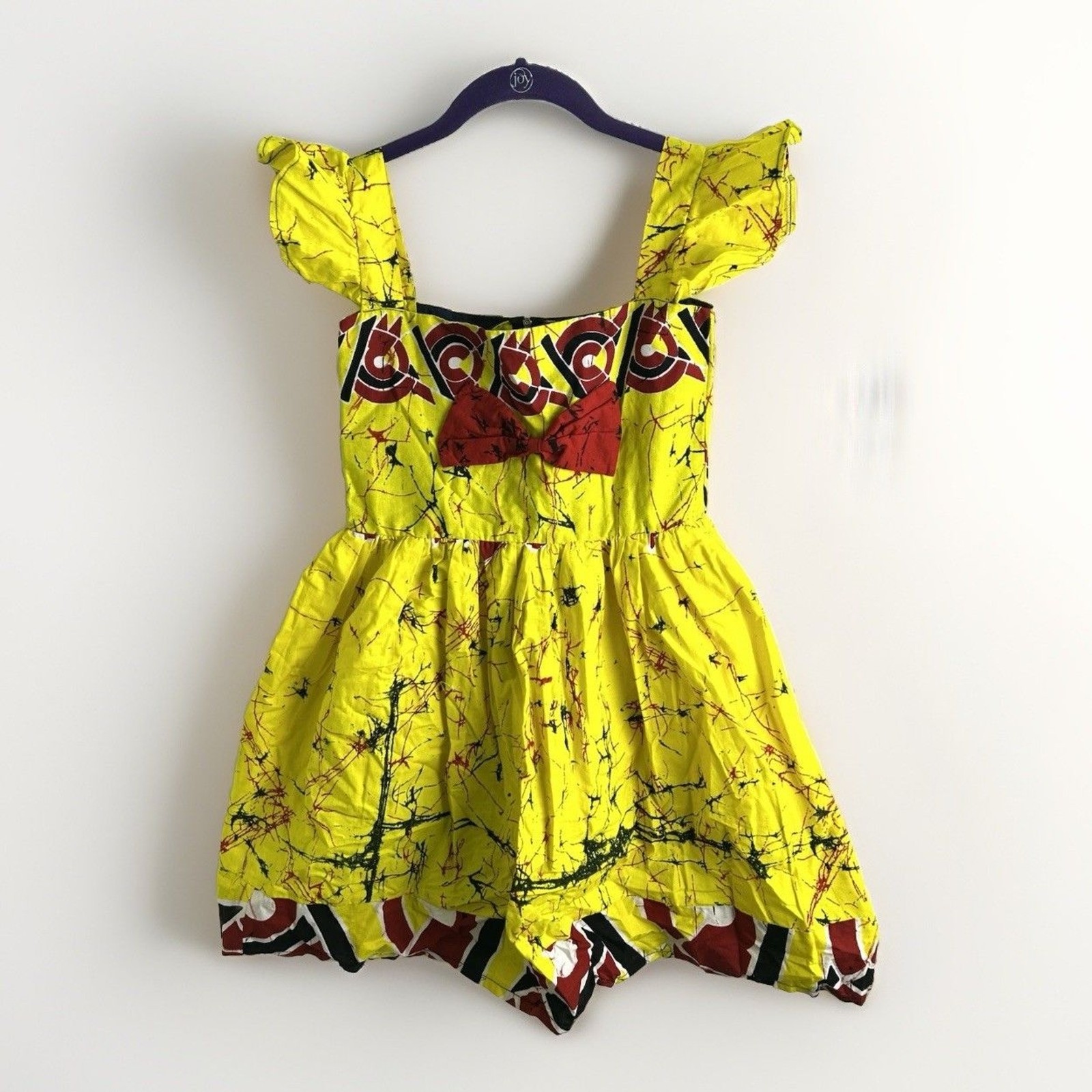 Girls African Wax Fabric Ankara Blouse No Size Check Measurements Yellow