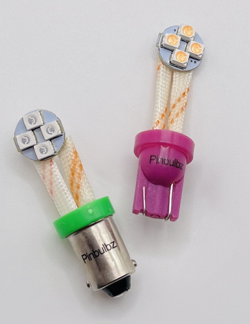 Pinball LED FLEX BULBS 25pcs BLUE #555 "Super Bright" LED 6.3v wedge base