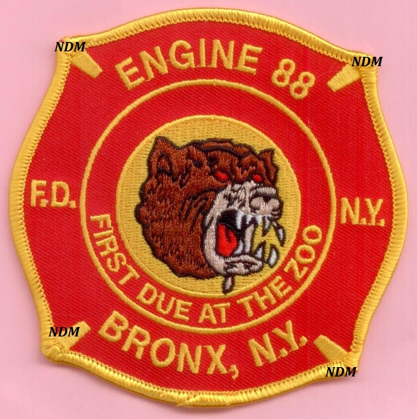 New York City Fire Dept Engine 88 Patch - First Due at the Bronx Zoo