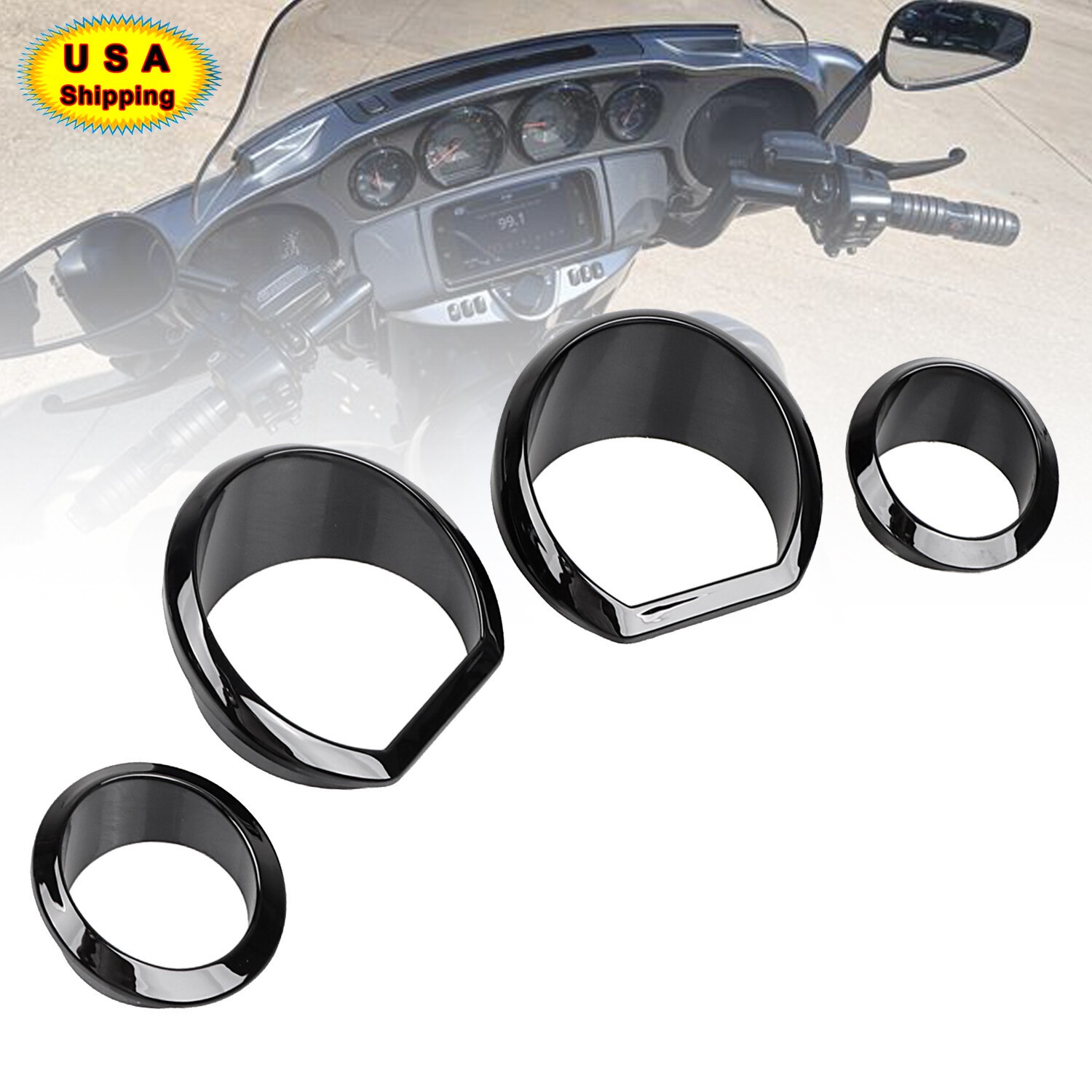 Black Gauge Bezel Trim Kit For Harley Electra Street Glide 14-2023 Special FLHXS