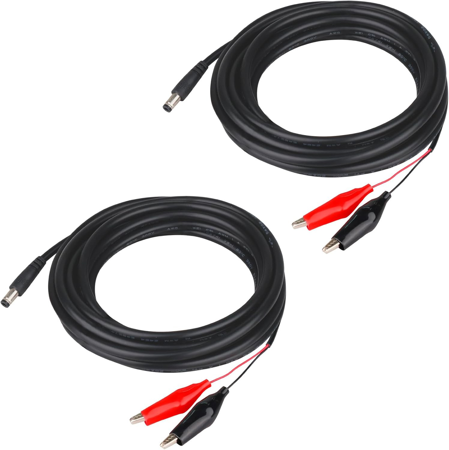 79-Inch Trail Camera Power Cord (2 Pack with Alligator Clips,5.5X2.1Mm DC Extern