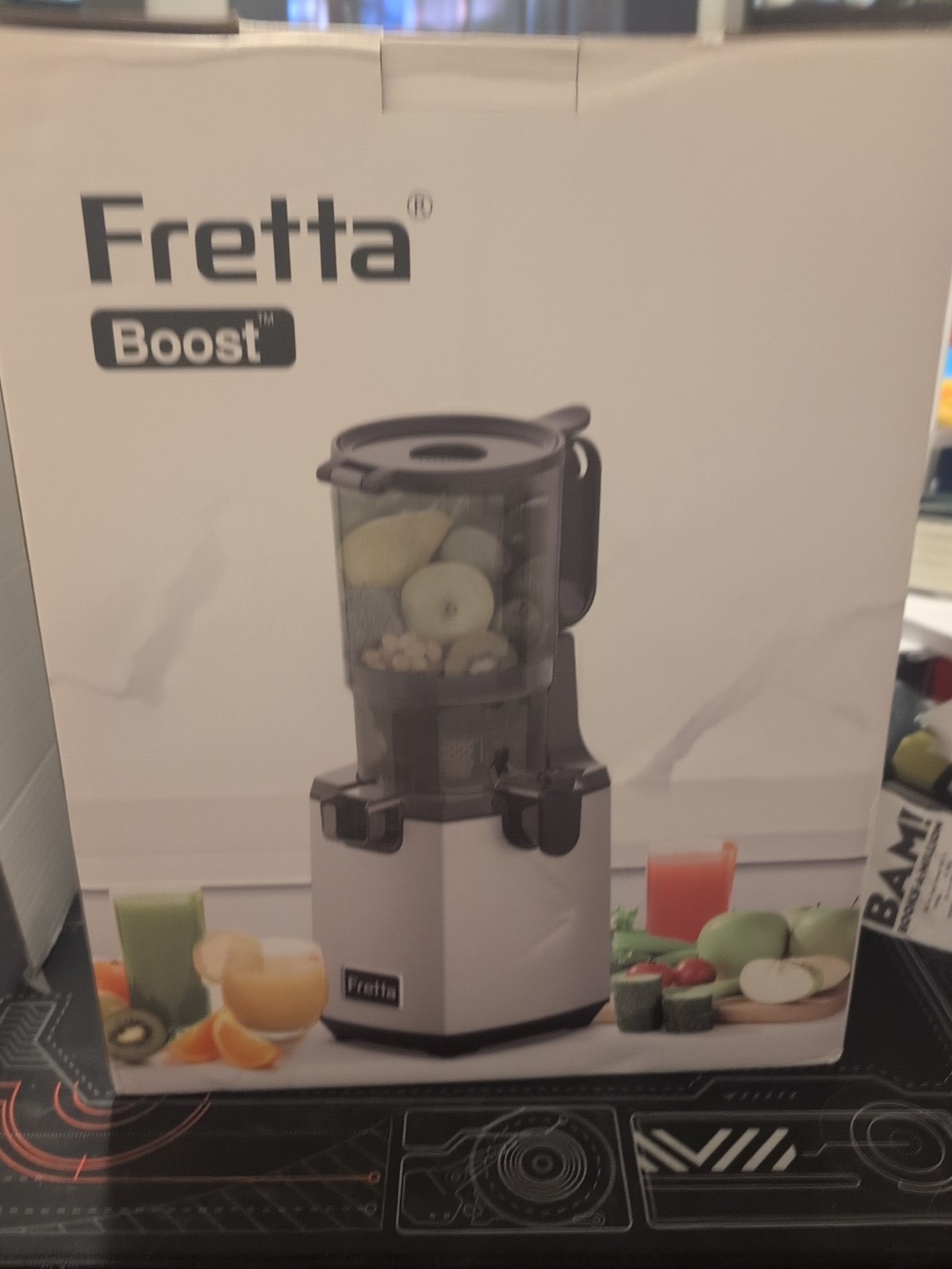 Fretta Boost Cold Press Juicer,Slow Masticating Juicer Machines 5.3" Feed Chute