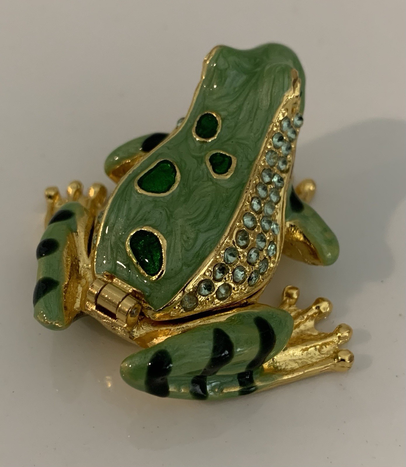 Sparkling FROG HINGED BOX, Crystal Accents, NEW