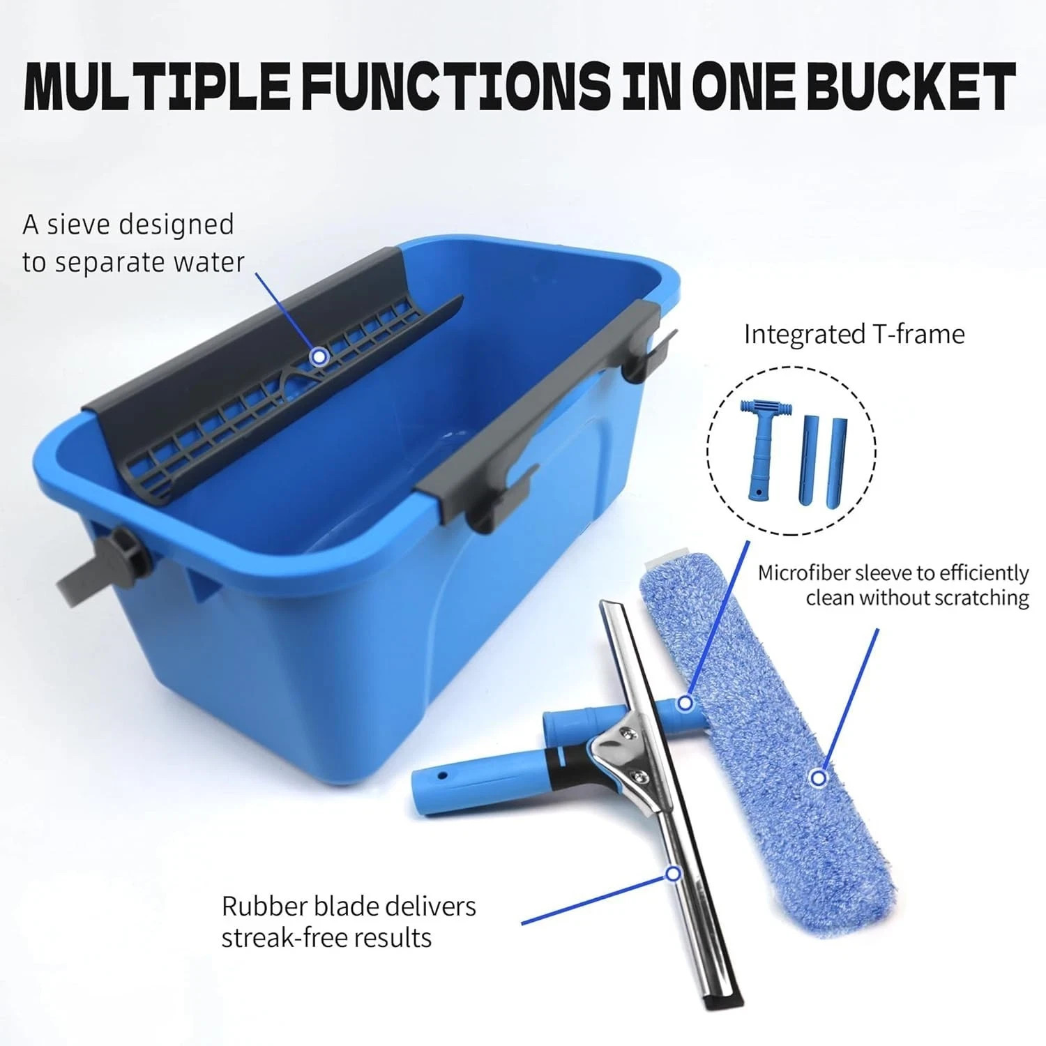 Squeegee with Shelf Storage for Window Cleaning,Window Cleaning Squeegee kit wit