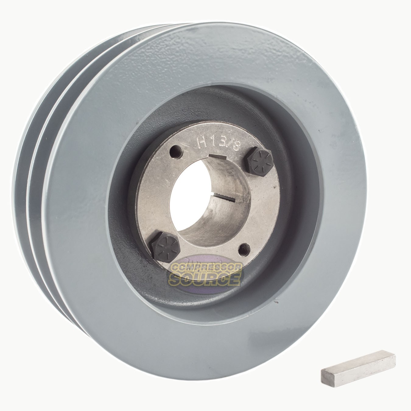 Cast Iron 5.5" Dual Groove Pulley Belt B Section 5L and 1-3/8" Sheave Bushing