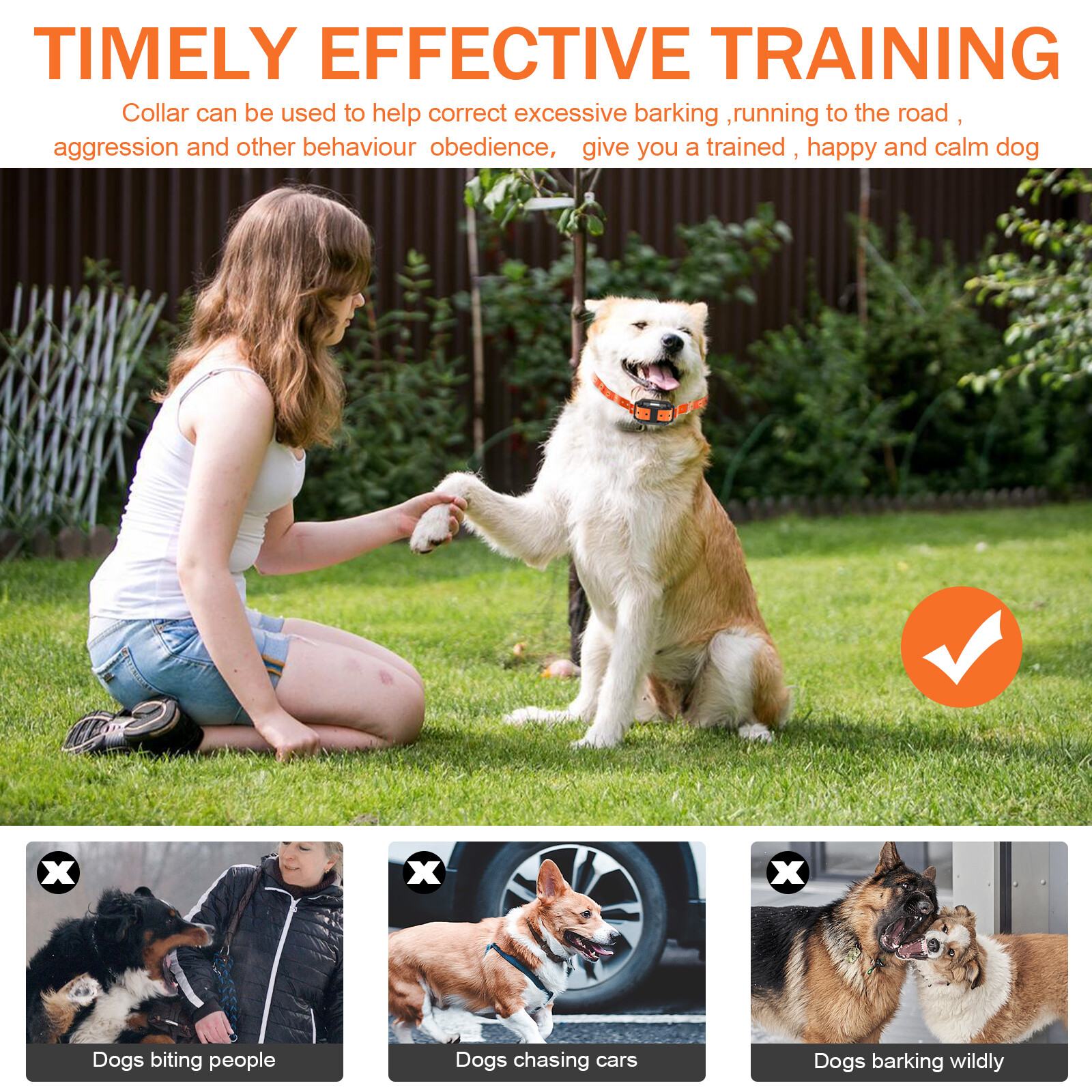 3000 FT Remote Dog Shock Training Collar Rechargeable Waterproof Pet Trainer US