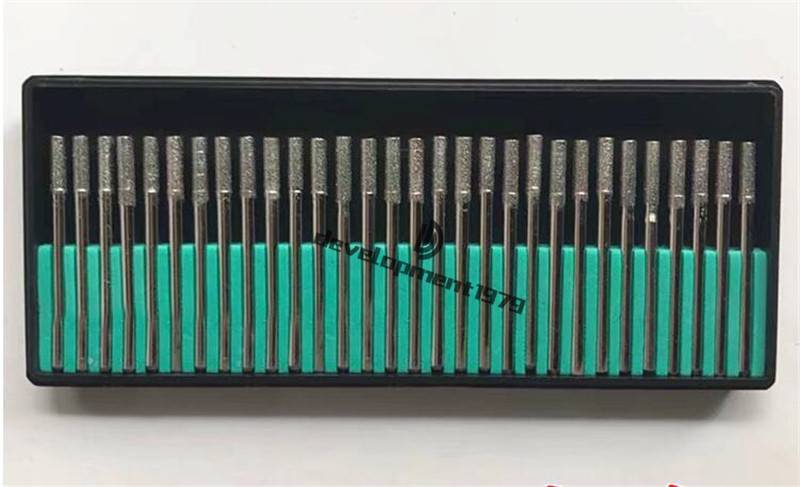 30pc CYLINDRICAL cylinder rotary drill bit 1.5MM/dia 3mm Diamond coated