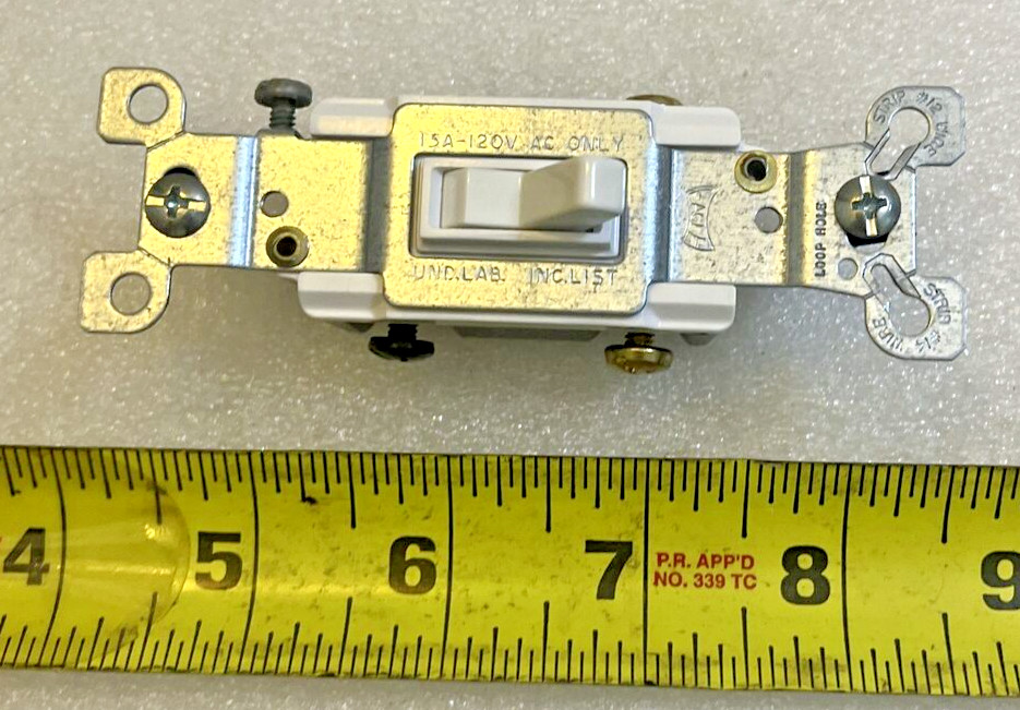 Eagle Cooper Ivory INDUSTRIAL Framed Toggle Wall Light Switch 15A Bulk 1223-1