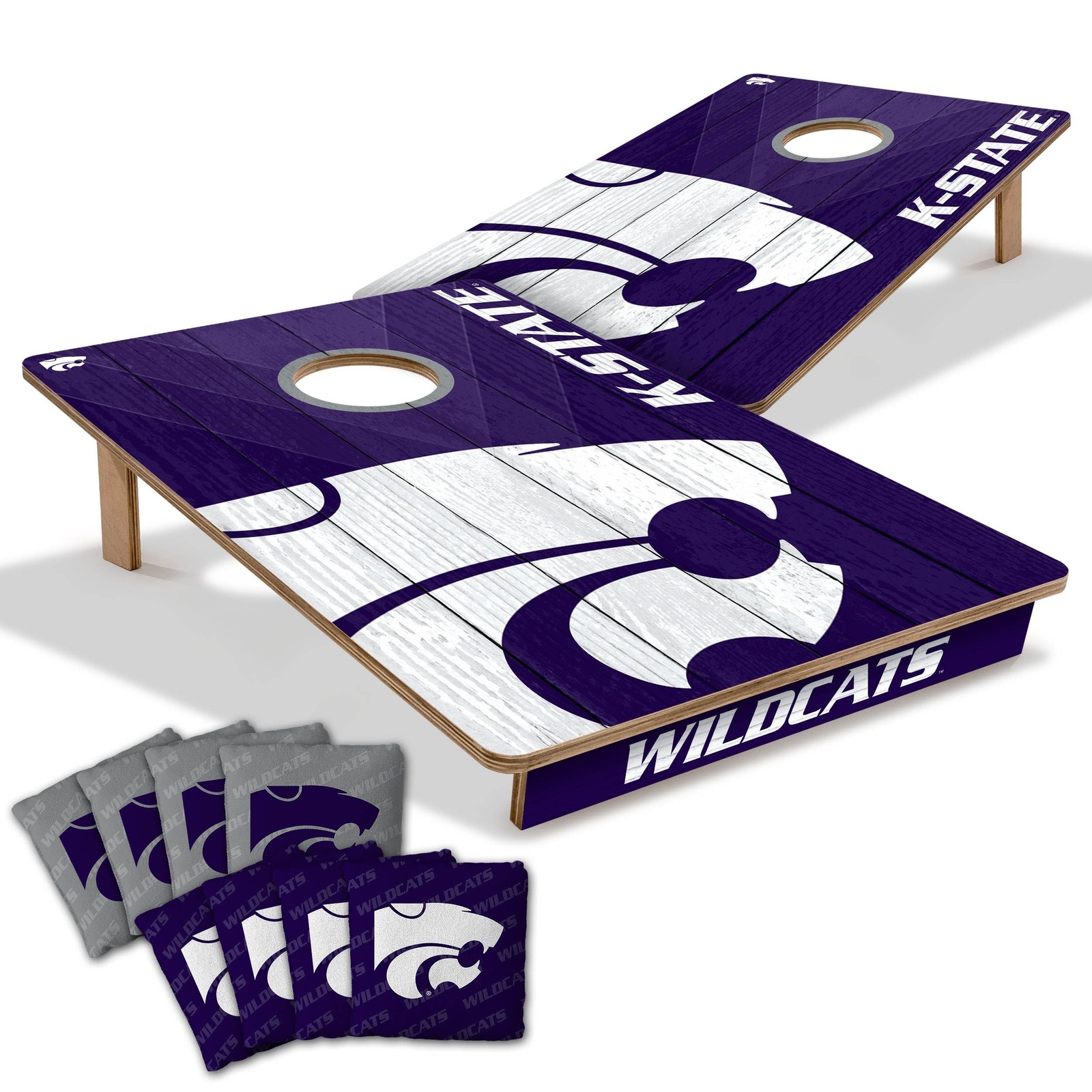 Tailgate Cornhole Boards Kansas State Wildcats 2x3 UV Printed Resin Bags