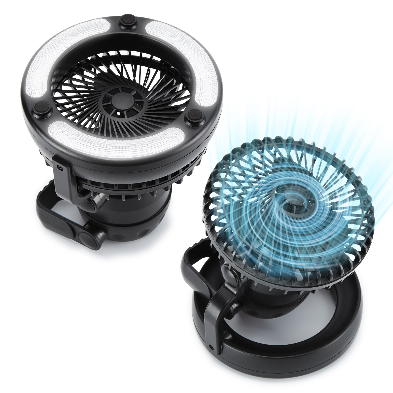 2in1 Camping Lights with Fan Portable 18 LED Tent Hanging Lantern Outdoor Hiking