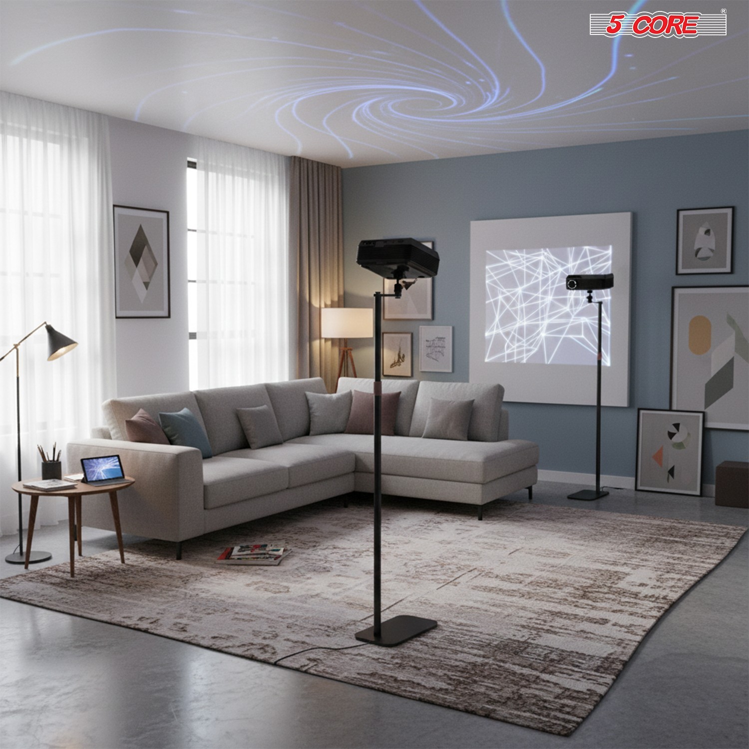 5 Core Projector Stand Floor Adjustable Heavy Base Universal Projectors Support