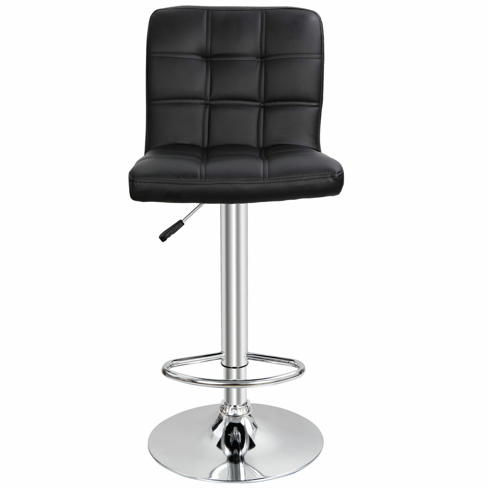 360° Rotation Bar Stools with Back PU Leather 2 PCS Reception Office Home Chair