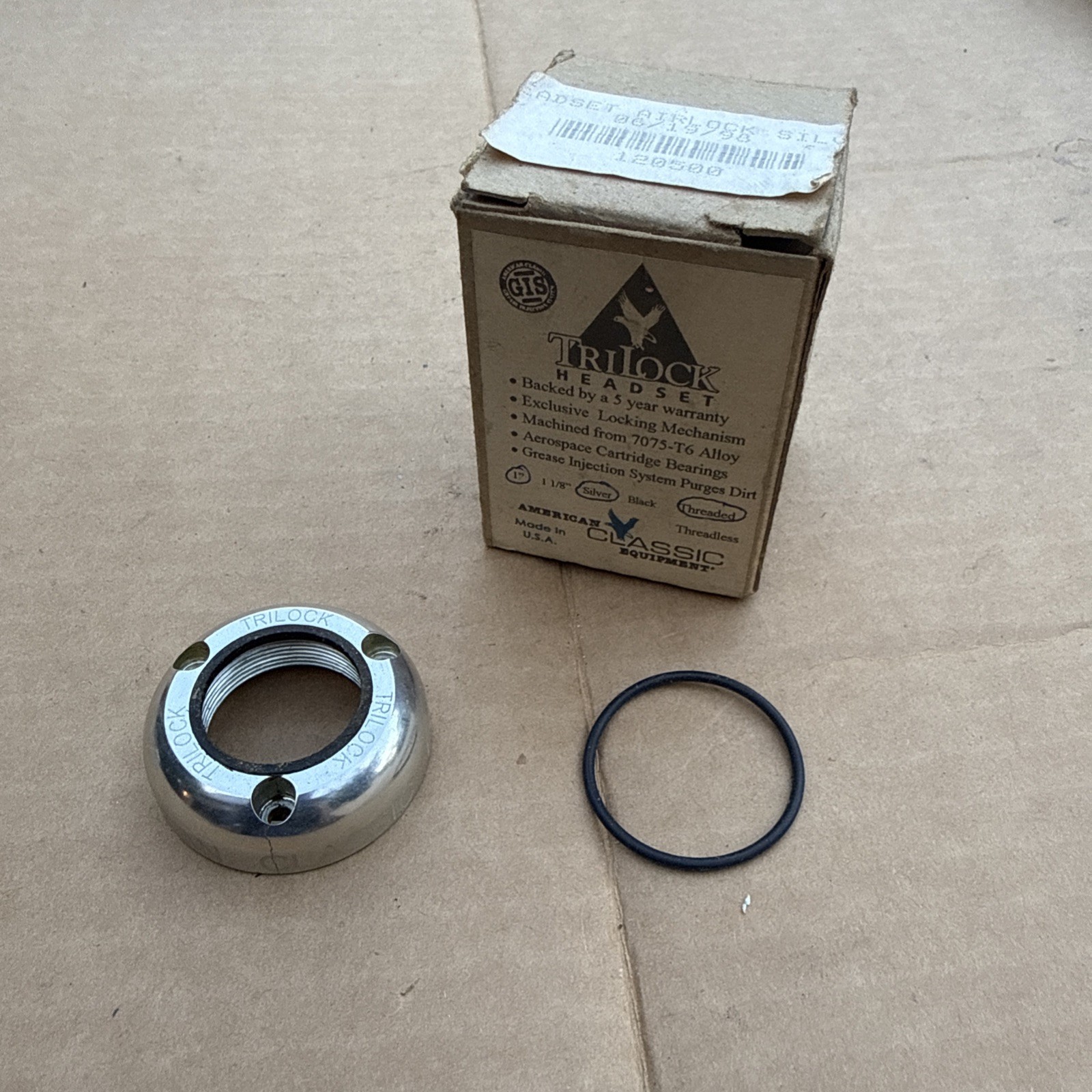 Vintage American Classic Tri Lock 1” Threaded Headset Silver