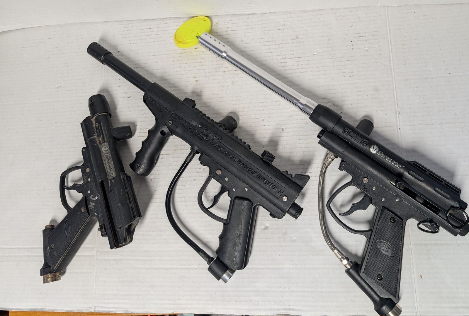 Brass Eagle Paintball Marker Lot 3 Used Parts Repair Black Guns AS-IS